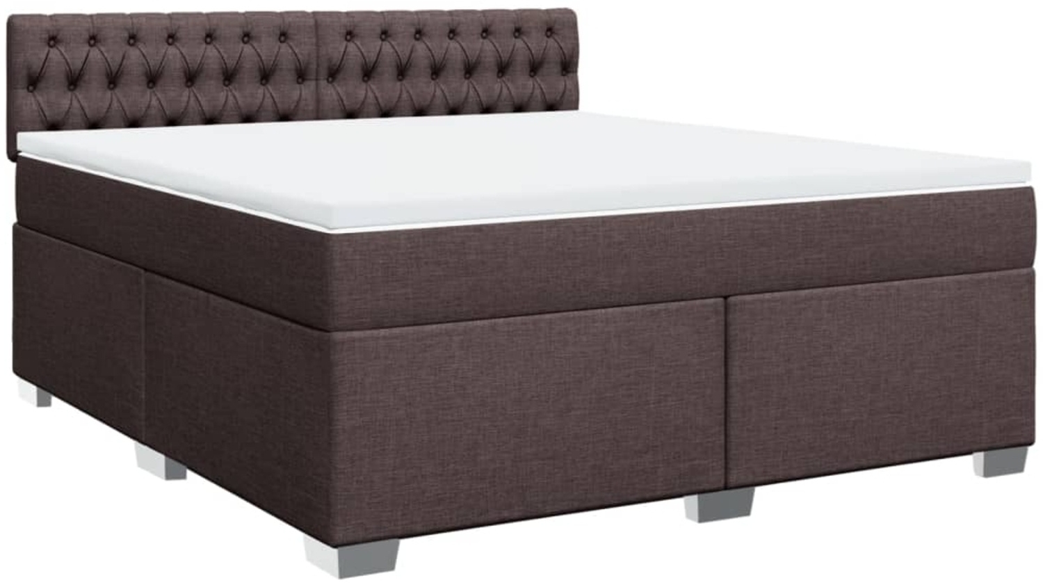 vidaXL Boxspringbett mit Matratze Dunkelbraun 180x200 cm Stoff 3285977 Bild 1