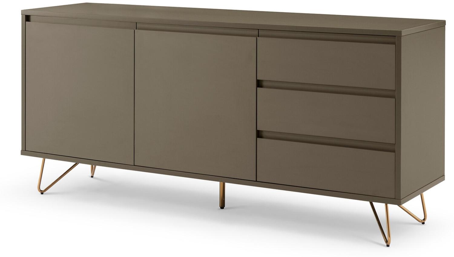 Sideboard MDF/Metall Grau 150x40x70 cm Bild 1