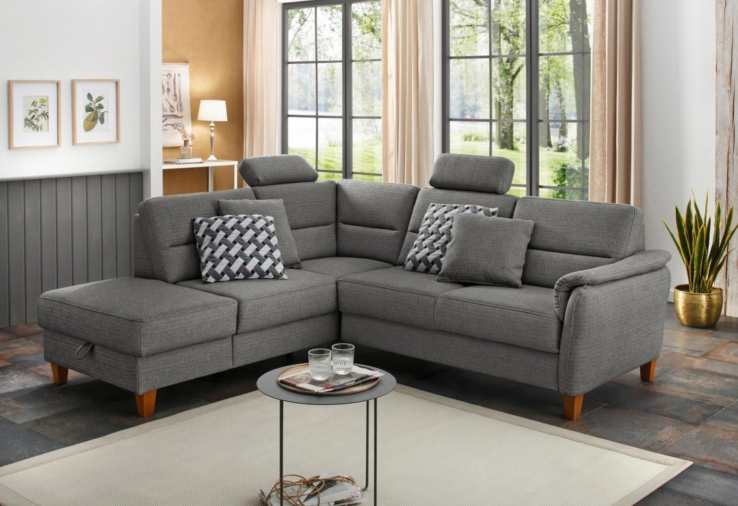 Home affaire Ecksofa Palmera L-Form, Federkern, wahlweise mit Bettfunktion und mit/ohne Stauraum Bild 1