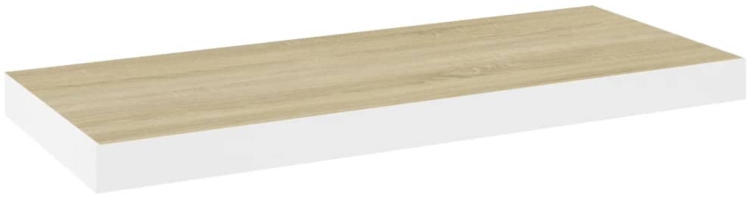 vidaXL Schweberegal Eichen-Optik und Weiß 60x23,5x3,8 cm MDF 326576 Bild 1