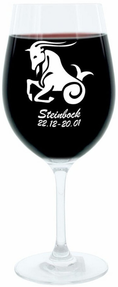 Leonardo Weinglas 400 ml, Motivglas, Sternzeichen Steinbock, Geschenk, Stimmungsglas mit Gravur, Moodglas, 22 cm Bild 1