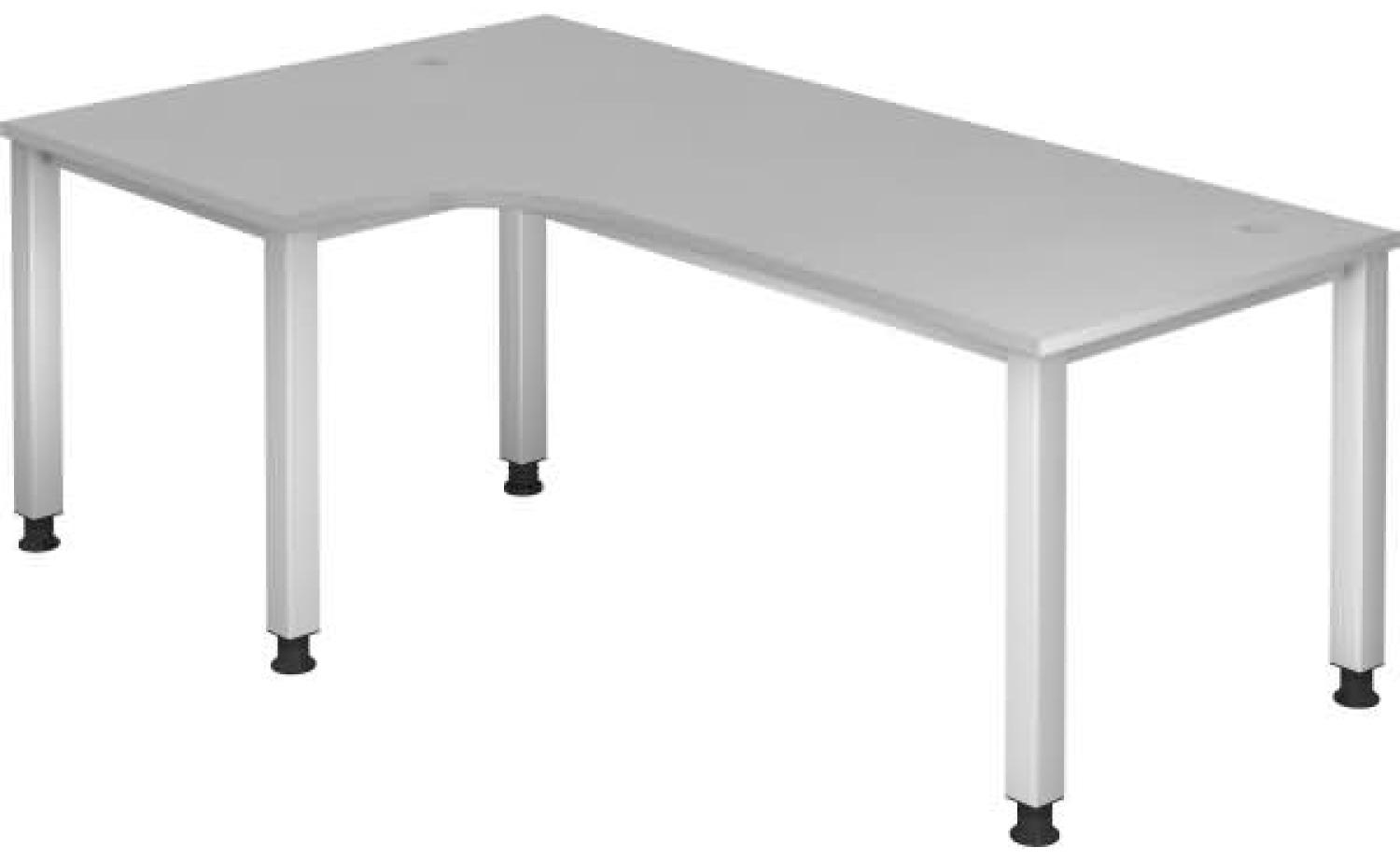 Winkeltisch QS82 4Fuß eckig 200x120cm 90° Grau Gestellfarbe: Silber Bild 1