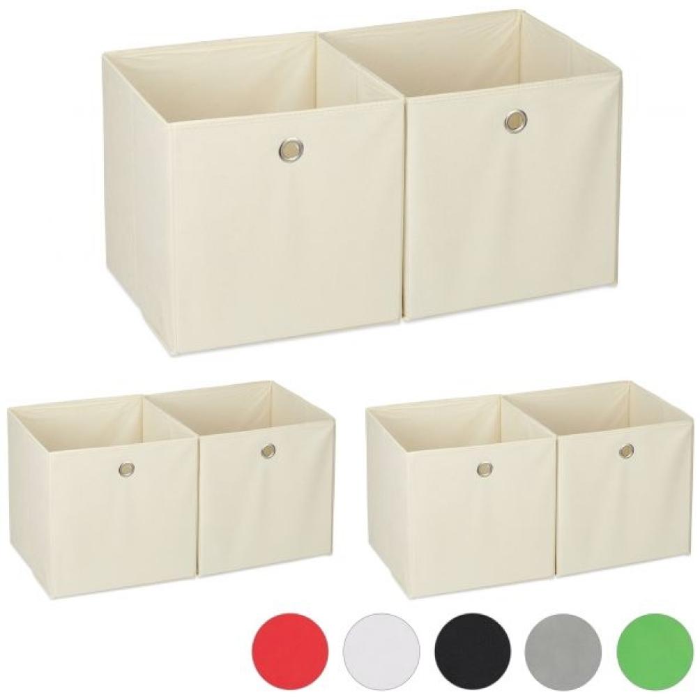 6 x Aufbewahrungsbox Stoff beige 10031269 Bild 1