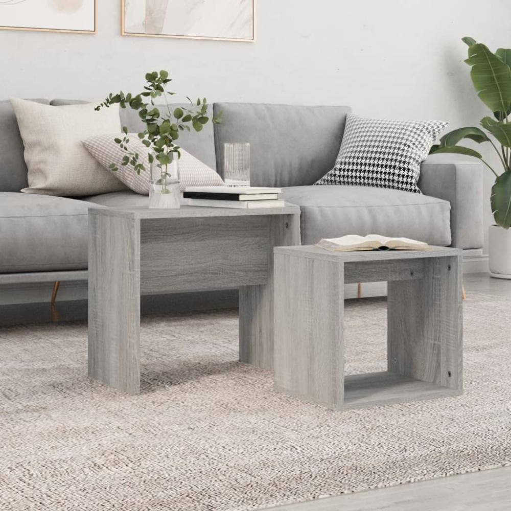 vidaXL Satztische 2 Stk. Grau Sonoma Holzwerkstoff 815541 Bild 1