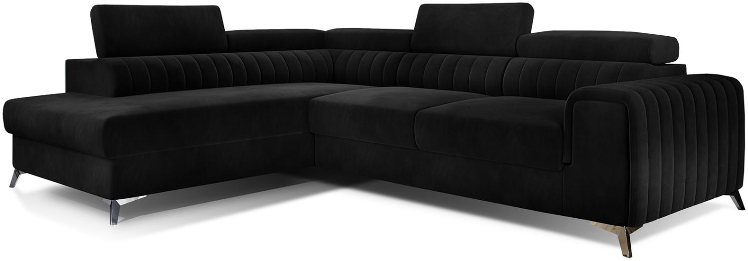 Laurence, Ecksofa, Eckcouch, Schwarz Bild 1