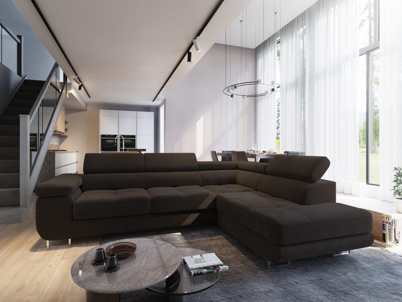 Masseno Ecksofa SELVA mit Schlaffunktion L-Form, Sofa mit Bettkasten Bild 1