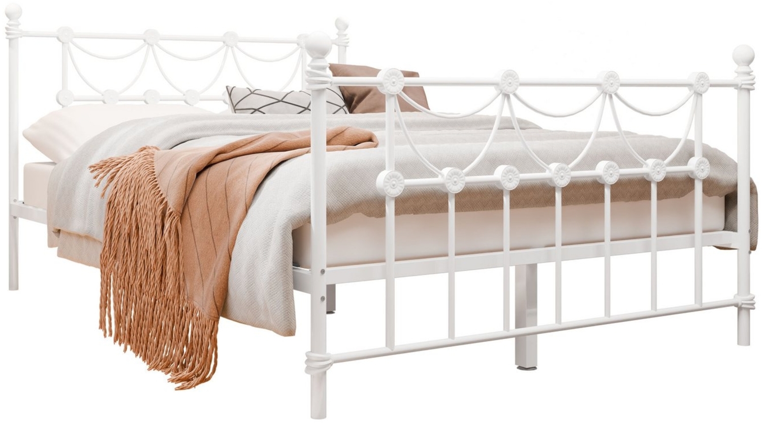 Metallbett Togafre (Farbe: Weiß, Größe: 120 x 200) Bild 1