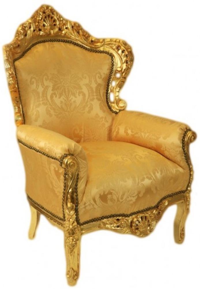 Casa Padrino Sessel King Gold Muster / Gold 85 x 85 x H. 120 cm - Barock Sessel Bild 1