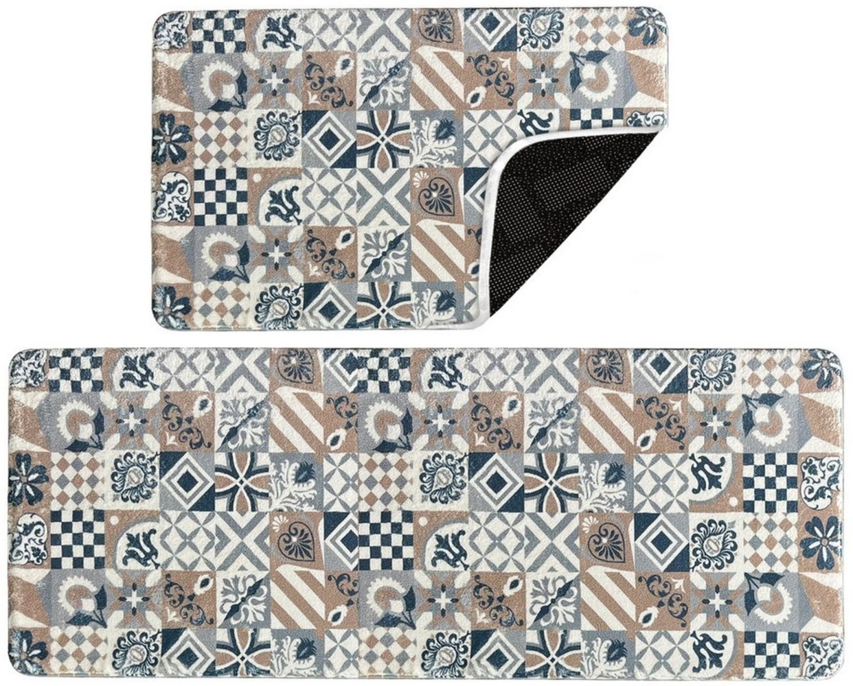 HOMELUX Badematte Badematte Badvorleger Badteppich Duschvorleger Set, Rutschfester Gummi, Lichtecht, Schallschluckend, Ruschsicher, Polyester, Größe: 50x160cm+50x80cm Bild 1