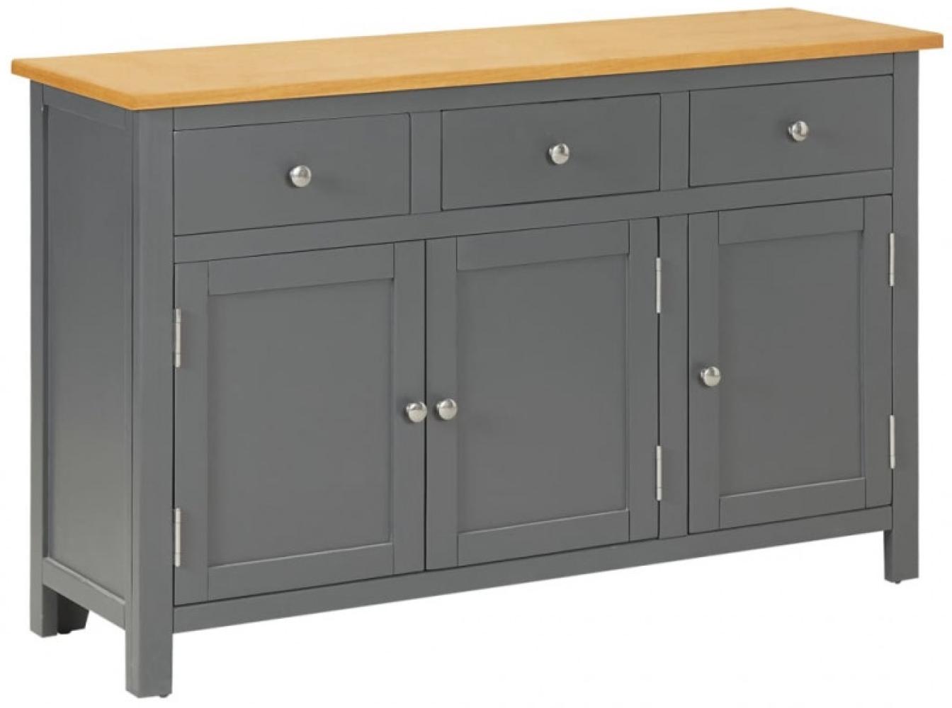 Sideboard 110 x 33,5 x 70 cm Massivholz Eiche Bild 1
