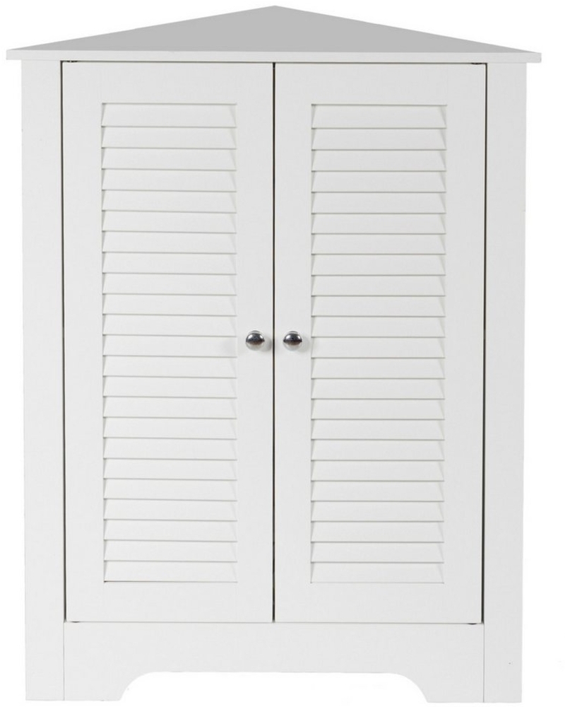 KOMFOTTEU Badkommode, Eckschrank mit Doppelrollladentüren und verstellbarem Regalboden Bild 1