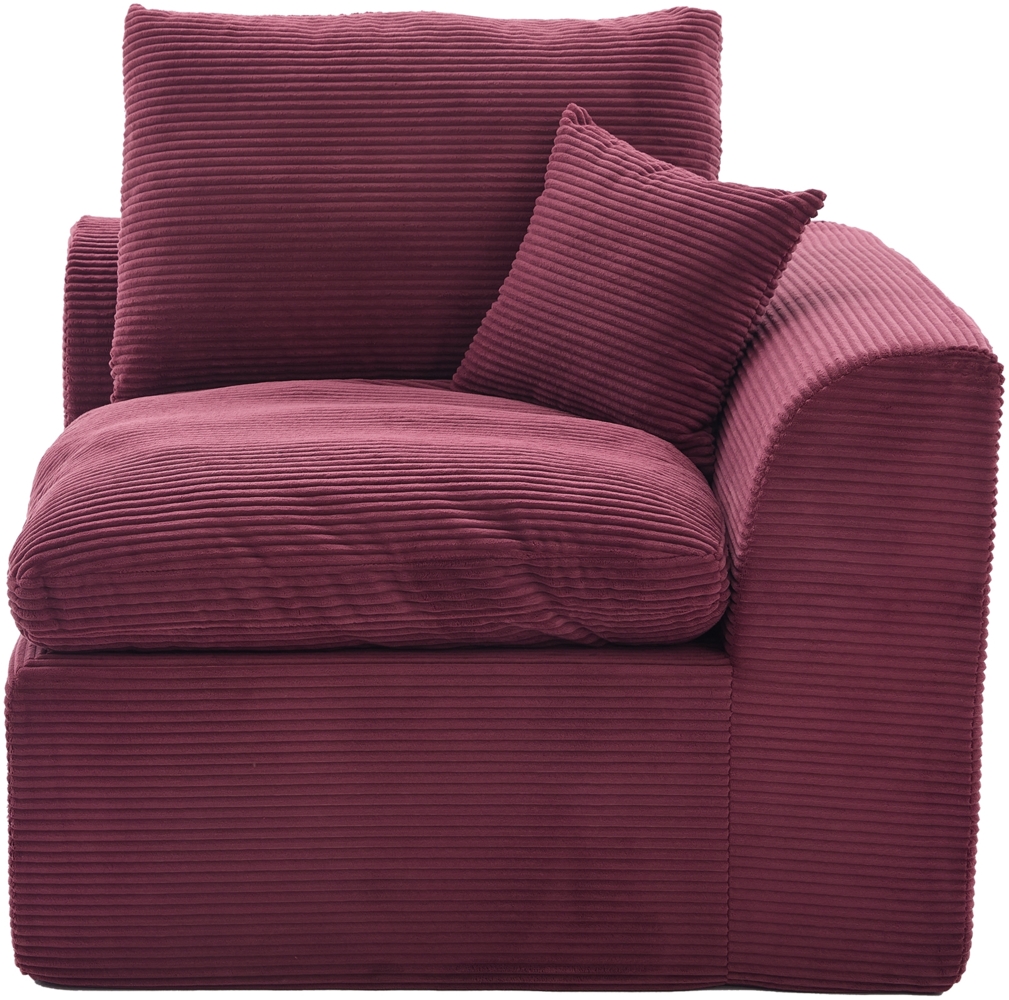 LVHOM Modulares Eckteil 1 St, Eckmodul mit Kissen, 1-Sitzer-Sofa aus Cordstoff, Frei kombinierbar, 101 x 102 x 84 cm Bild 1