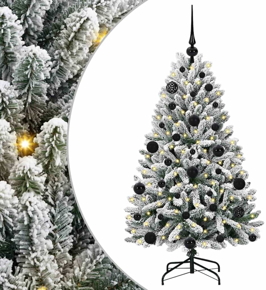 vidaXL Künstlicher Weihnachtsbaum Grün und Weiß 120 cm PVC und Metall 3395731 Bild 1