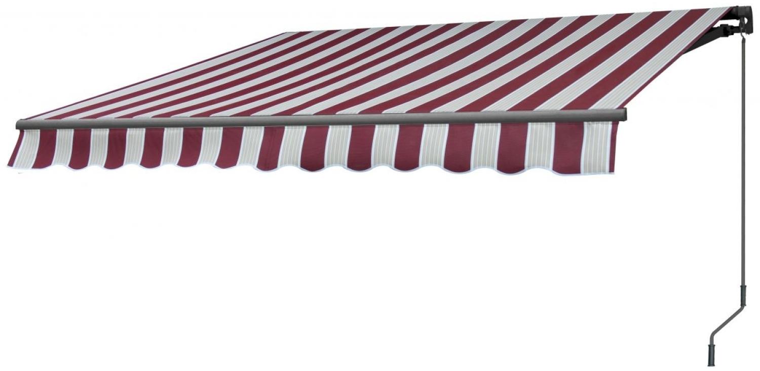 TrendLine Gelenkarm-Markise 4x2,5 m rot-weiß-schwarz gestreift Bild 1