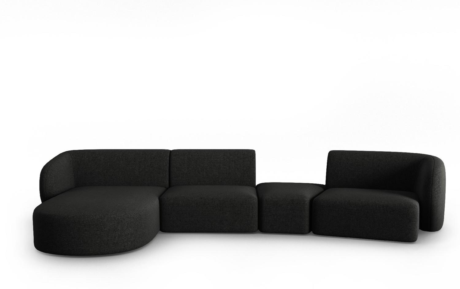 Micadoni Modulares Sofa Shane 5-Sitzer Links Chenille Schwarz Melange Bild 1