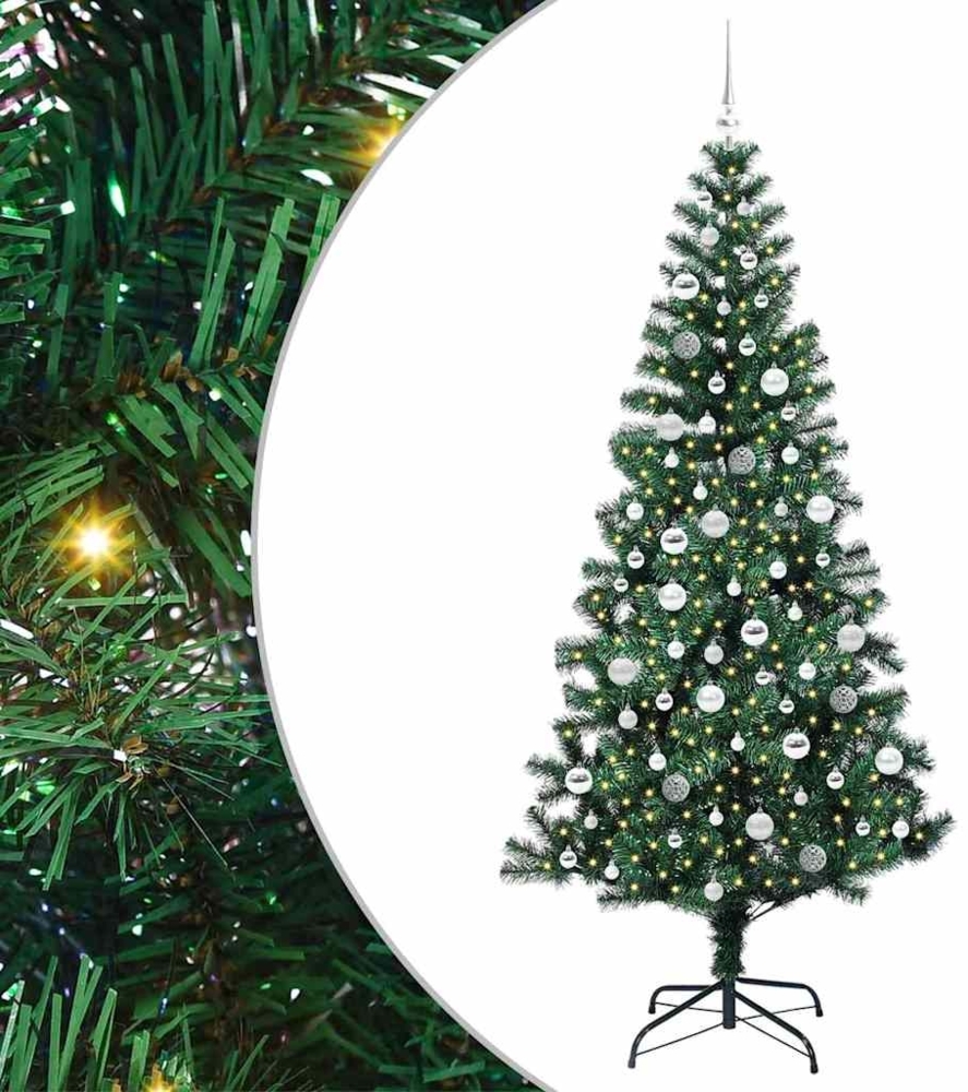 vidaXL Künstlicher vorbeleuchteter Weihnachtsbaum Grün 210 cm 3396780 Bild 1