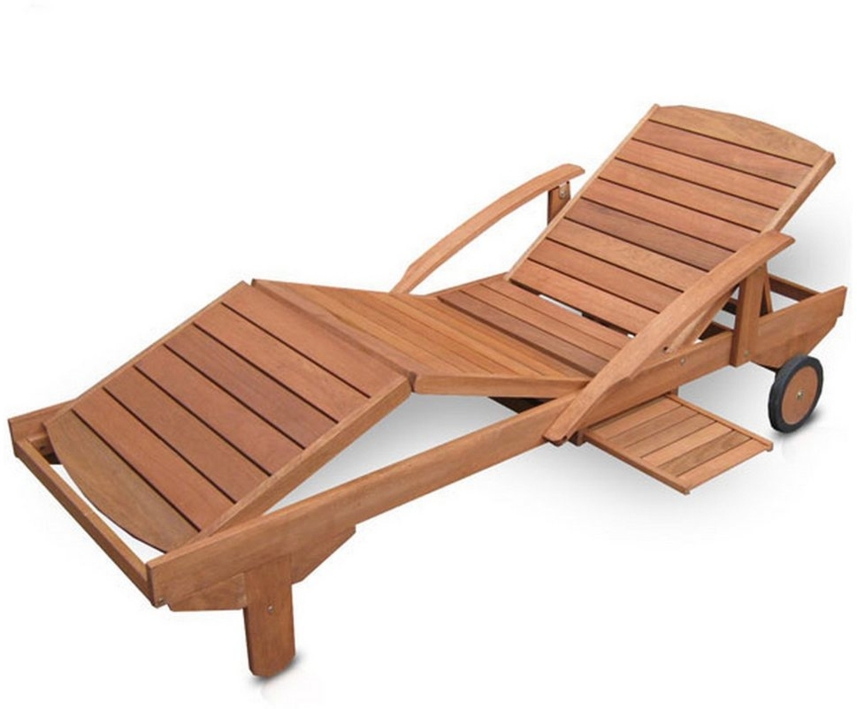 Hecht Gartenliege ERA Lounger, Meranti Holz, ausziehbarer Tisch, 4-fach Verstellung Bild 1