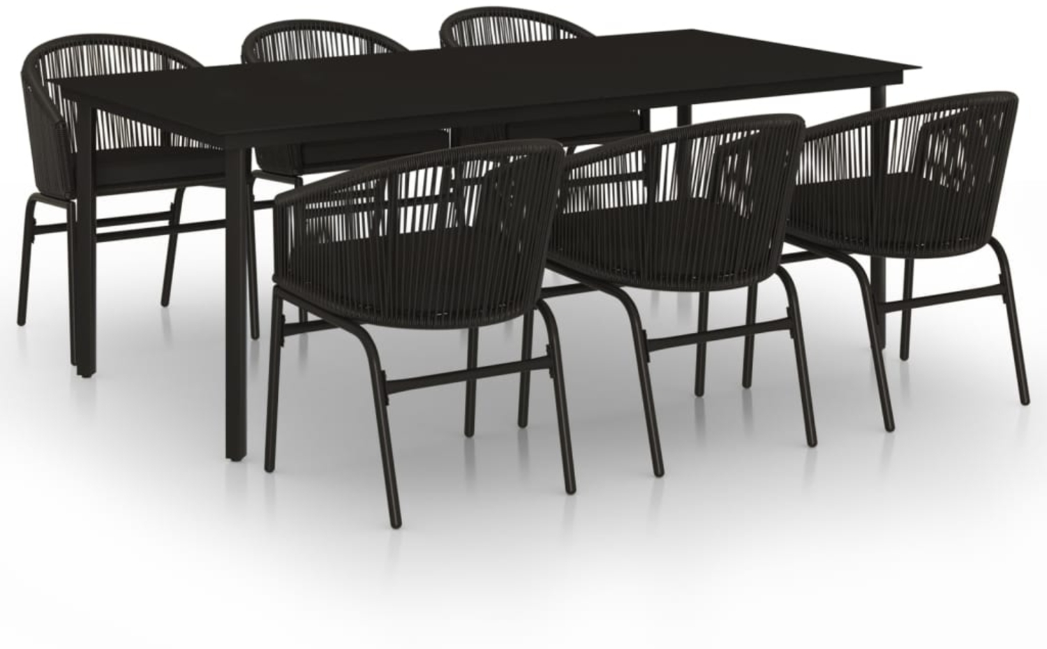 vidaXL 7-tlg. Garten-Essgruppe Schwarz 3099225 Bild 1