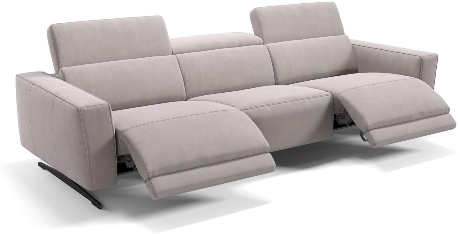 Sofanella Stoffsofa ALESSO 3-Sitzer Sitzverstellung Couch in Hellgrau S: 225 Breite x 108 Tiefe Bild 1