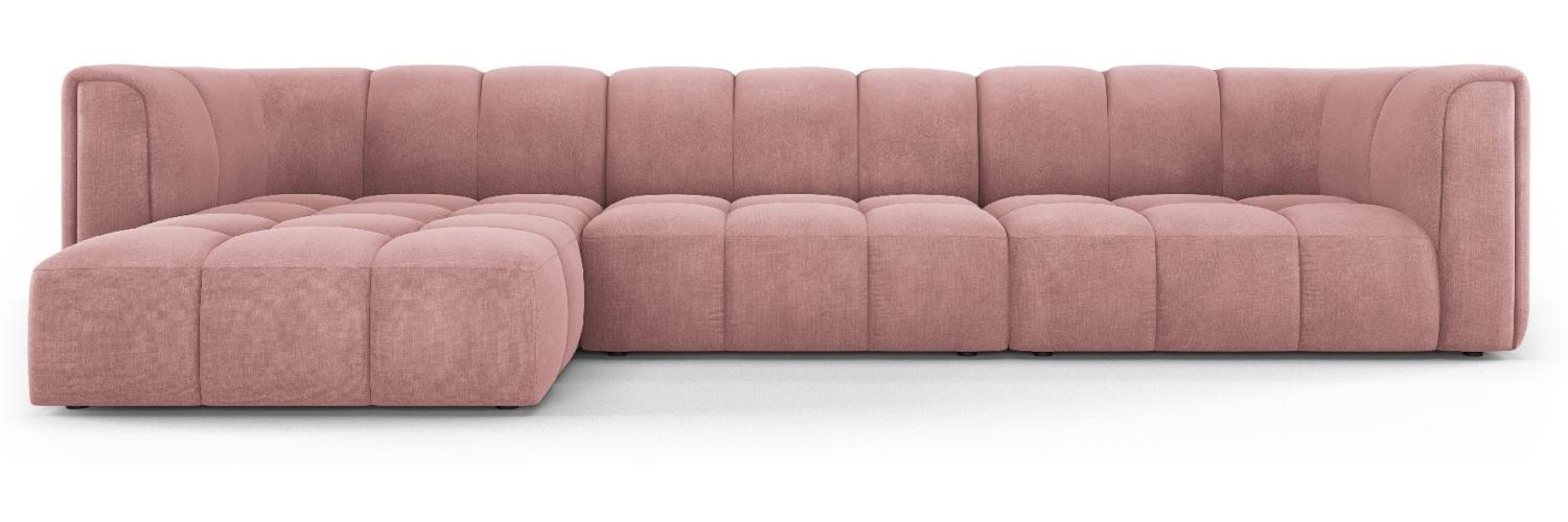 Micadoni Modulares Ecksofa Serena 5-Sitzer Strukturierter Stoff, Rosa, Links Bild 1