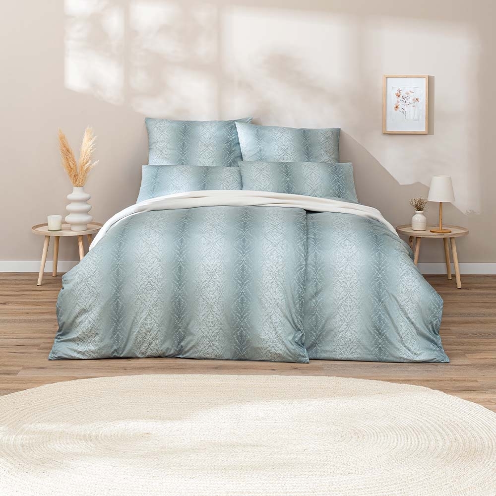 Estella Mako Jersey Bettwäsche 155x220 Juri achat graublau Ornamente 6928-585 Bild 1