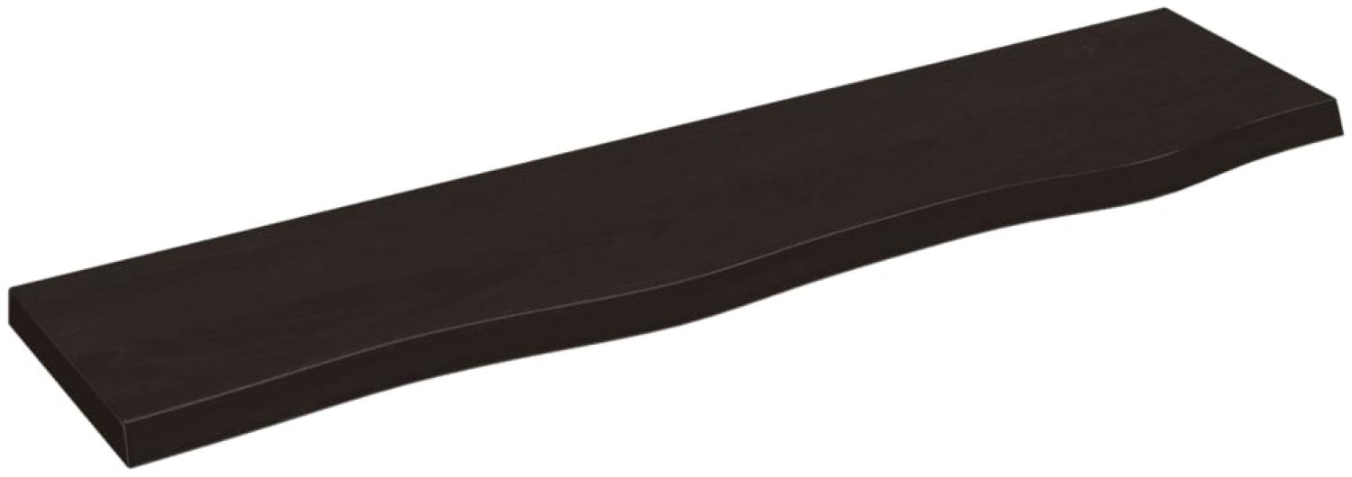 vidaXL Wandregal Dunkelbraun 80x20x2 cm Massivholz Eiche Behandelt 363779 Bild 1