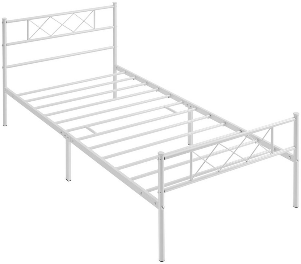 Yaheetech Bettgestell Metallbett mit Lattenrost, mit Kopfteil Bild 1