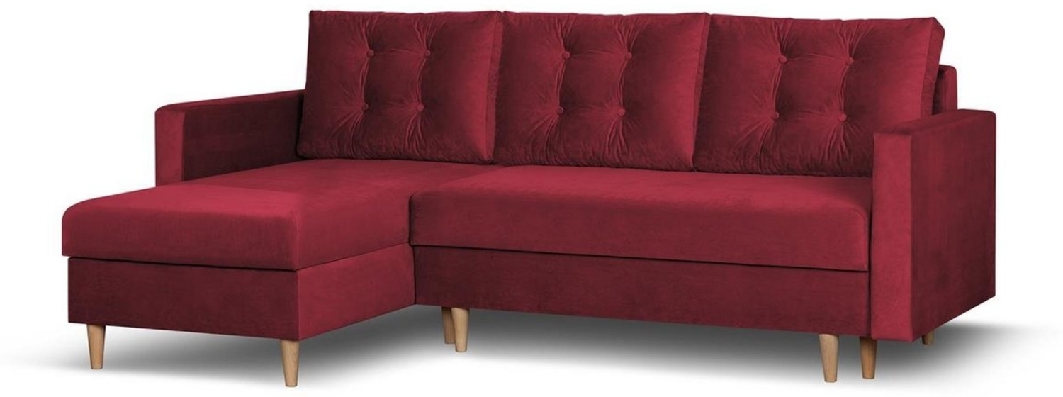 Beautysofa Ecksofa Sigurd Die Lieferung beinhaltet die Lieferung in die Wohnung, 226 cm Ecke für Wohnzimmer, im skandinavischen Stil, Polsterecke mit Schlaffunktion und Bettkasten Bild 1