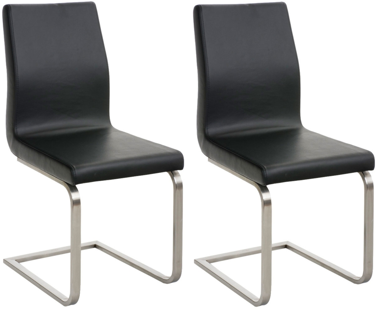 CLP 2er Set Esszimmerstühle Belfort mit robustem Edelstahlgestell,schwarz Bild 1