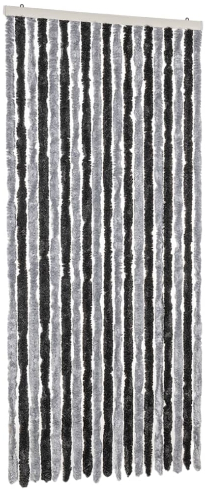 vidaXL Fliegenvorhang Grau und Schwarz 56x200 cm Chenille 377326 Bild 1