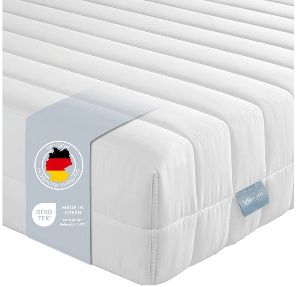 XDREAM Pure | Orthopädische 7-Zonen Kaltschaummatratze mit Öko-Tex Zertifikat | Rollmatratze | Made in EU | Härtegrad 3 (H3) |80x200 cm Bild 1