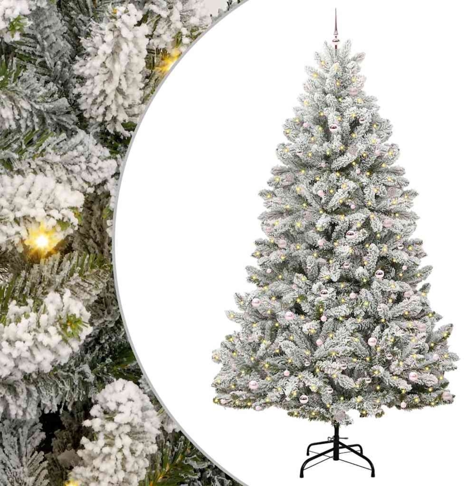 vidaXL Künstlicher Weihnachtsbaum Grün und Weiß 300 cm PVC und Metall 3395786 Bild 1