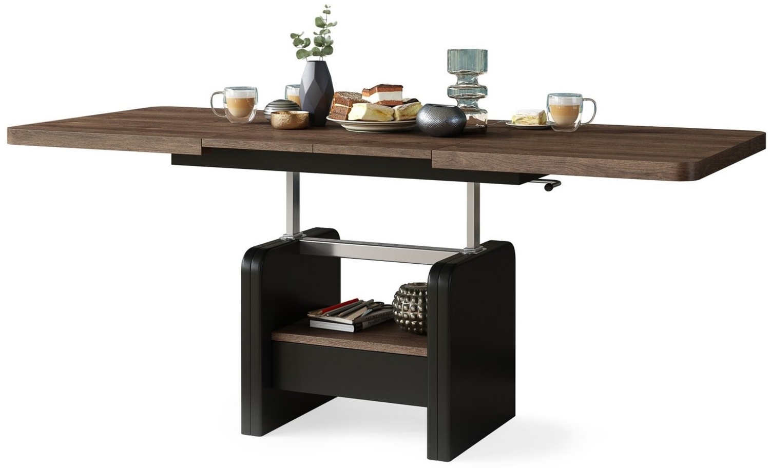 designimpex Couchtisch Design Couchtisch Lexus höhenverstellbar ausziehbar Esstisch Schublade, Design Wohnzimmertisch Lexus höhenverstellbar ausziehbar Schublade Bild 1