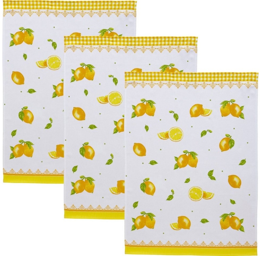 Erwin Müller Geschirrtuch Geschirrtuch "Zitrone" 3er-Pack, Baumwolle Motiv Bild 1
