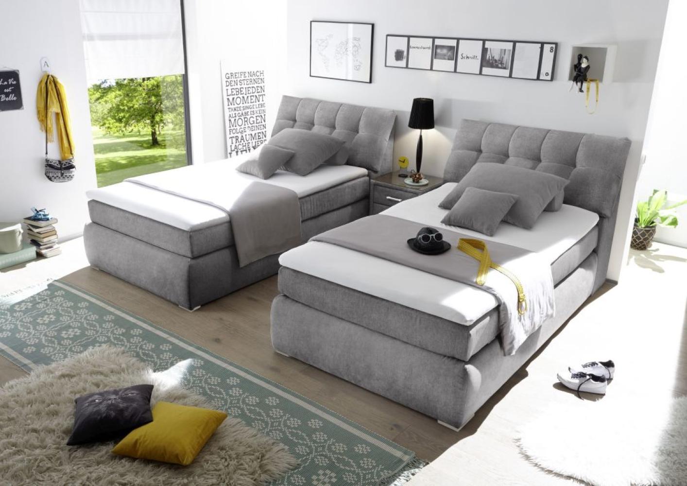 'BREGENZ 3' Boxspringbett, dark grey, 120x200 cm Bild 1
