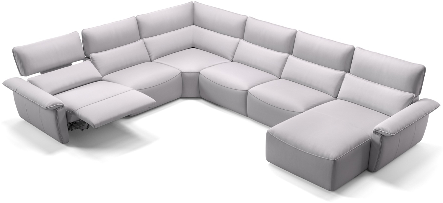 Sofanella Wohnlandschaft Merdia Ledersofa Eckcouch Sofa in Weiß Bild 1