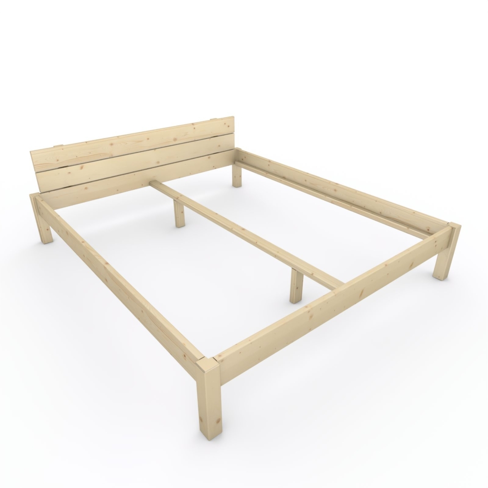 Pfostenbett "metallarm" Fichte Holzbett "Daybett" 180 x 210cm 38cm Doppelbett Bild 1