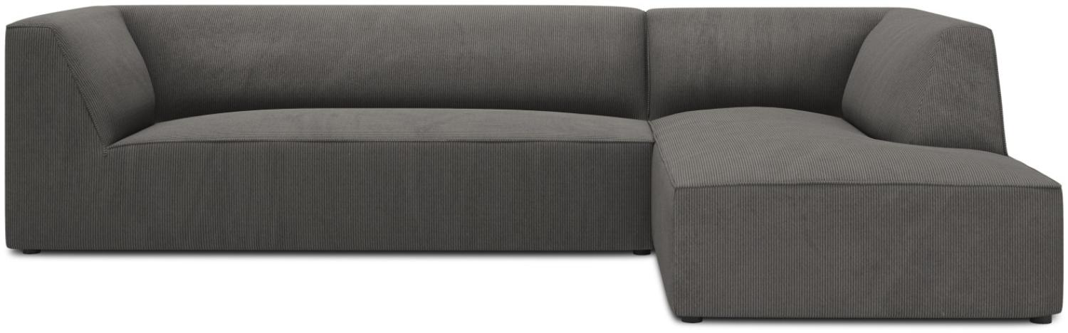 Micadoni 4-Sitzer Modular Ecke rechts Sofa Ruby | Bezug Dark Grey | Beinfarbe Black Plastic Bild 1