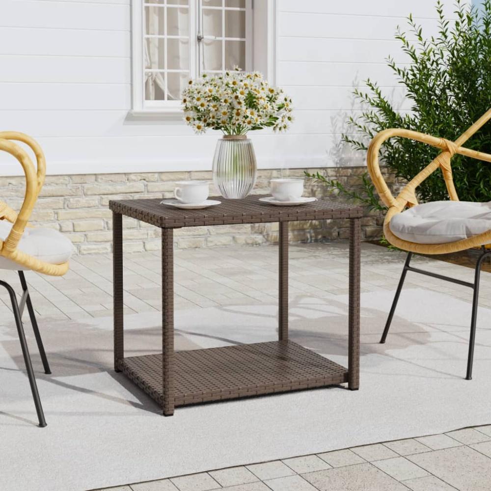 vidaXL Beistelltisch Braun 55x45x49 cm Poly Rattan 319405 Bild 1