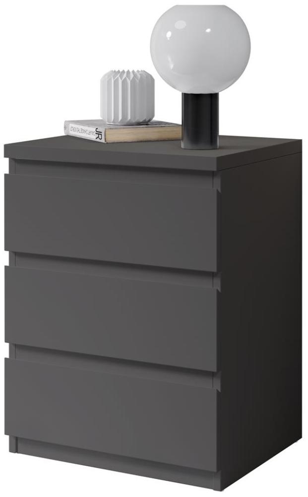 Nachtkommode >Olli< in Graphit - 45x61x38cm (BxHxT) Bild 1