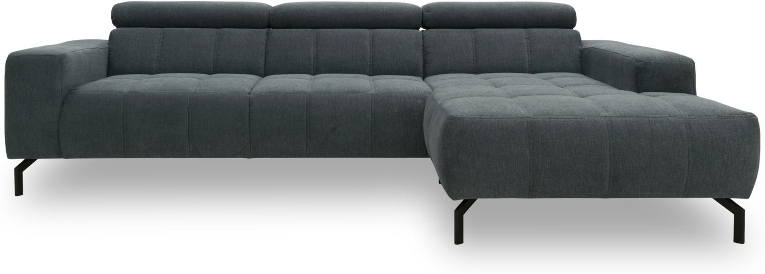 DOMO Collection Cunelli, Ecksofa mit Kopfstützfunktion, Microfaser steel, 292 x 175 cm Bild 1