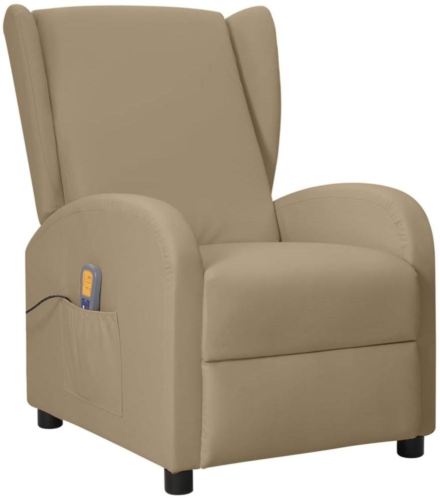 vidaXL Ohrensessel mit Massage- & Liegefunktion Cappuccino Kunstleder [342338] Bild 1