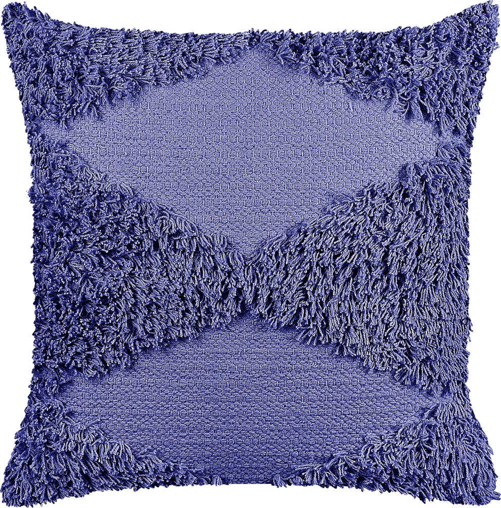 Dekokissen RHOEO Baumwolle 45 x 45 cm Geometrisches Muster Getuftet Violett Bild 1