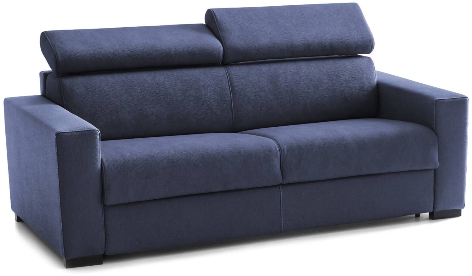 Dmora 2-Sitzer Schlafsofa Alinia, Wohnzimmersofa mit drehbarer Öffnung, verstellbare Kopfstützen und schmale Armlehnen, 100 % Made in Italy, 160 x 95 x 85 cm, Blau Bild 1