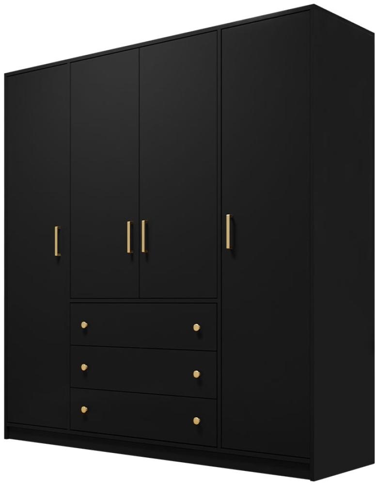 Kleiderschrank Raviren D4 (Farbe: Schwarz) Bild 1