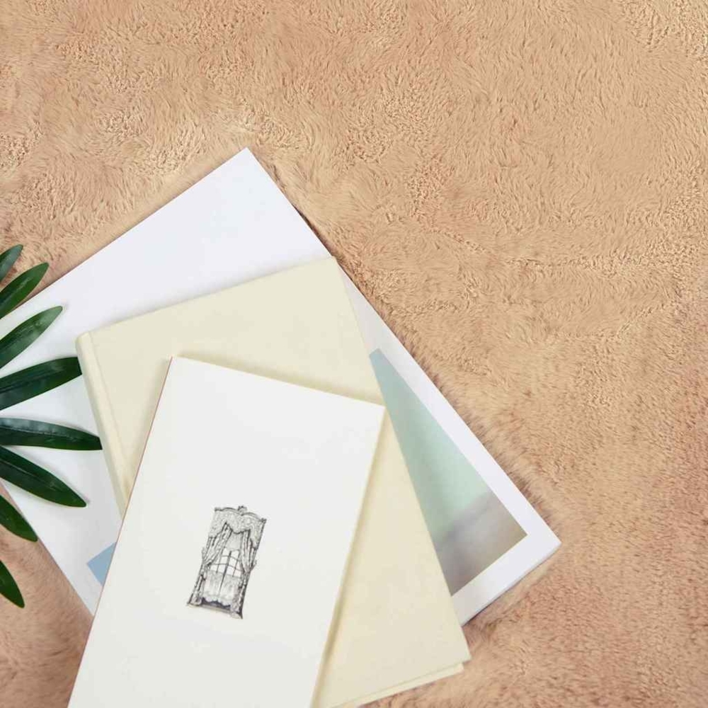 vidaXL Kunstfell Hasen Teppich Taupe 160x160 cm Polyester 42021752 Bild 1