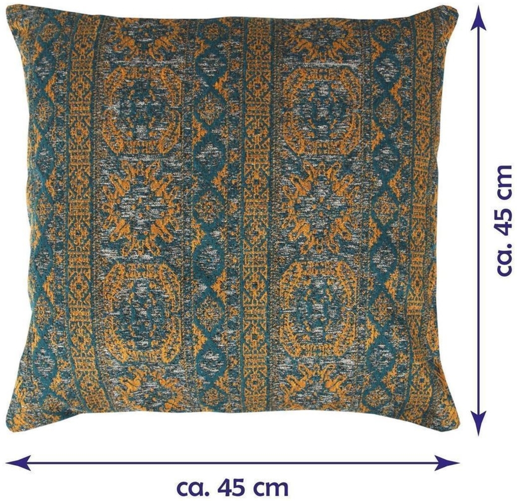 Homing Kissenhülle Marrakech 45x45 blau Kissen Bezug Wohnzimmer Geometrisch Bild 1