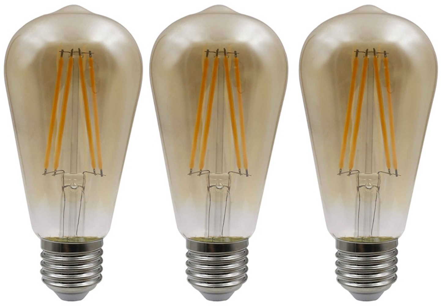 3er Set LED Leuchtmittel ,E27, 7W 720 Lm, Filament, warmweiß Bild 1