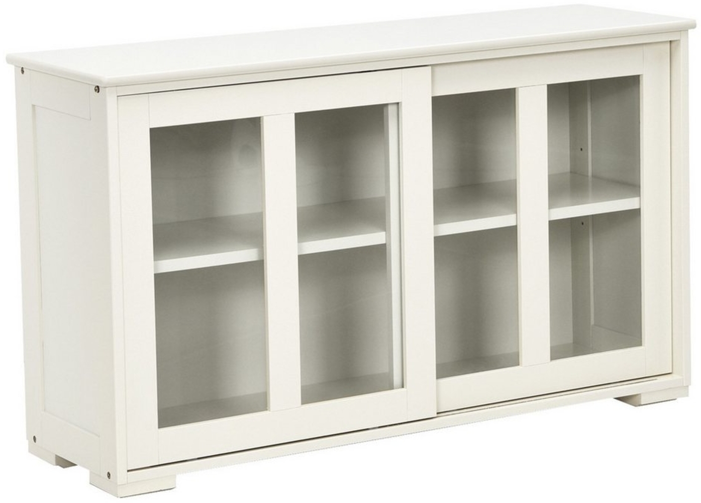 COSTWAY Sideboard Beige, Kommode Anrichte Schrank Kuechenschrank Badkommode Beistellschrank Mehrzweckschrank mit Schiebetueren Bild 1