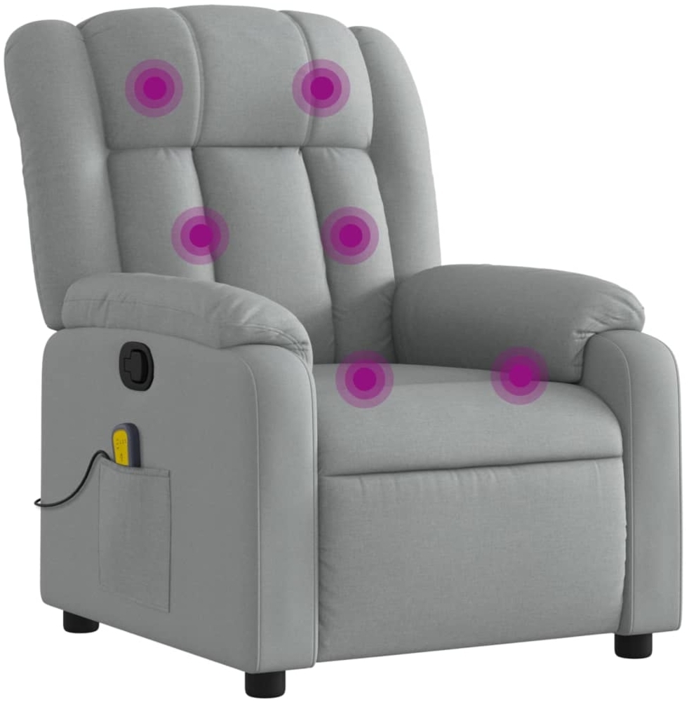 vidaXL Massage-Relaxsessel, hellgrauer Stoff 3206252 Bild 1